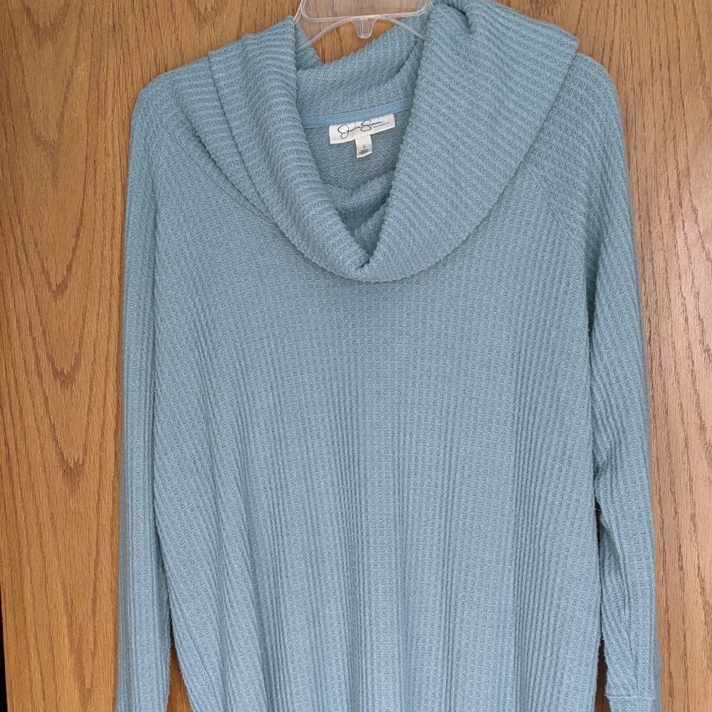 Jessica Simpson Powder Blue Maternity Cowl Neck Sweater Size Large